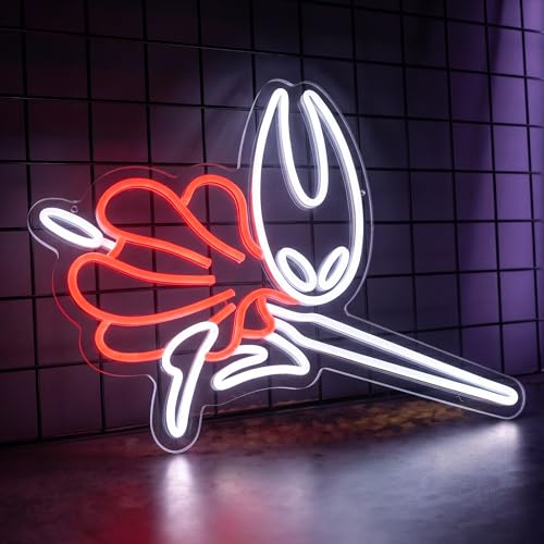 Image of Hollow Knight Neon Sign for Wall Decor Hollow Knight Merch for Wall Decor Man Cave Decor Bedroom Light Up Signs Teen Game Room Decor(17 x 13In)