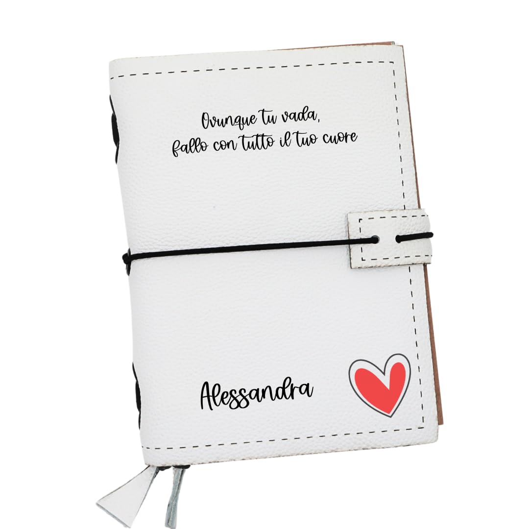 Diario di viaggio Personalizzabile: Taccuino in pelle A6 con 3 quaderni, 14x11cm. Ideale come Taccuino da viaggio tascabile stile Midori. Idea regalo per sposi, amici, maestre, mamma, colleghi