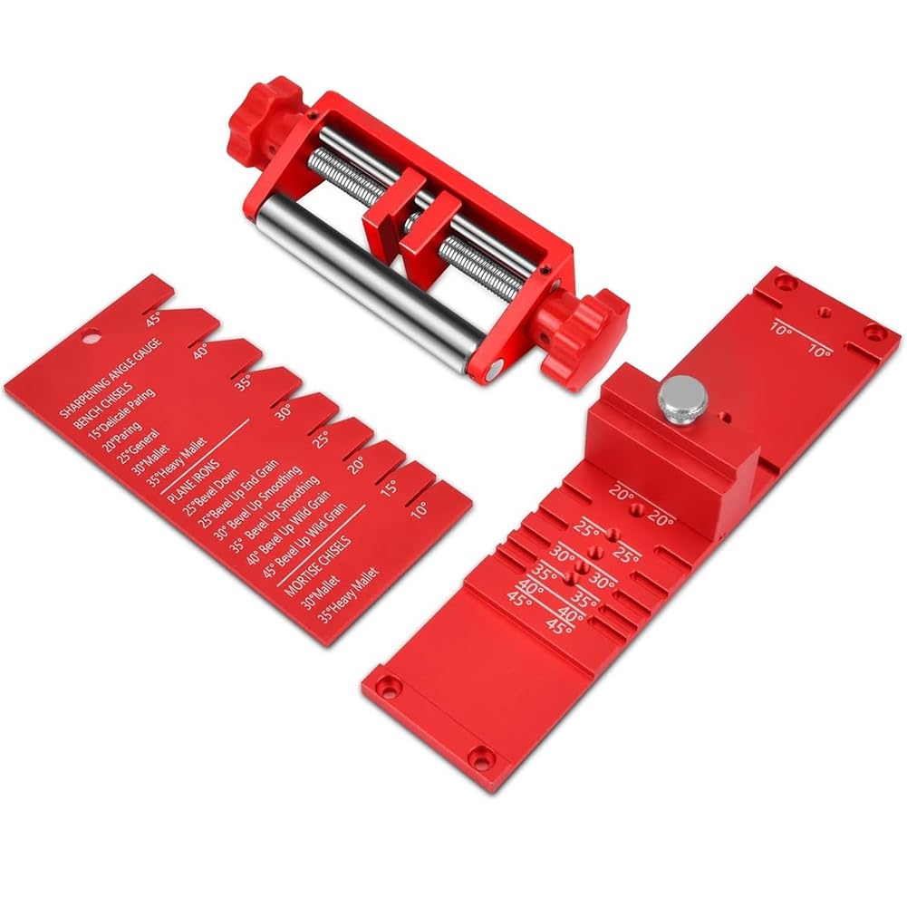 Littimoon Chisel for Woodworking Sharpening Jig Kit- Adjustable 0.1" to 2.8" Width& Angle Gauge 10° to 45°