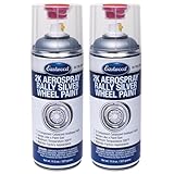 Eastwood 2K Catalyzed Aerospray Durable Finish Rally Wheel Silver Urethane Paint | 11.5 oz | 2 Pack