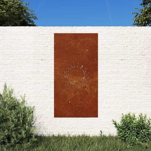 Décoration murale acier Corten soleil métal jardin extérieur
