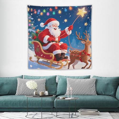 Tapisserie murale bohème de Noël avec kit de suspension inclus