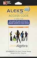 Aleks 360 Access Card (52 Weeks) for Beginning & Intermediate Algebra 0077635051 Book Cover