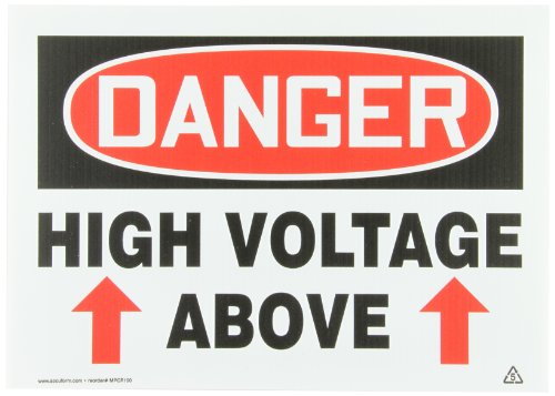 Panneau danger haute tension rigide et léger Accuform MPCR100 plastique alvéolaire