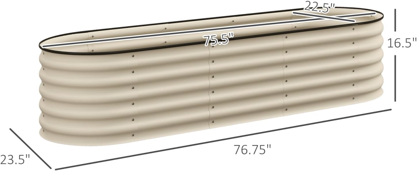 Galvanized Raised Garden Bed Kit for Flowers, Herbs & Vegetables