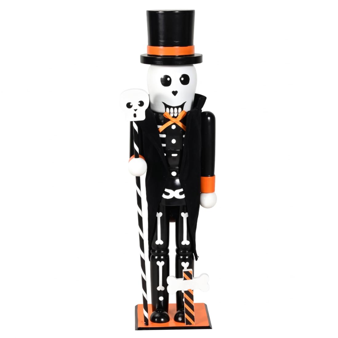 Halloween Nutcracker, Seasonal Decor, Wood Figure, Black, 14.96 Inch