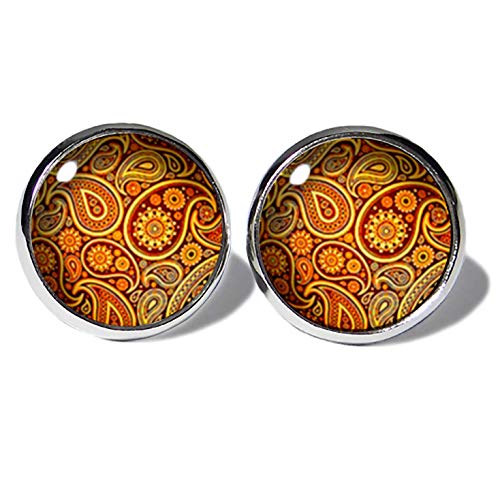Paisley Gold-Orange Ohrstecker ABOUKI Damen Mädchen Kind Kinder Edelstahl...