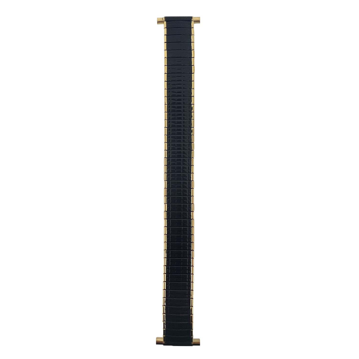 Tech Swiss Watch Band Expansion Long Stretch Metal Black-Gold Tone Mens 16mm - 22mm