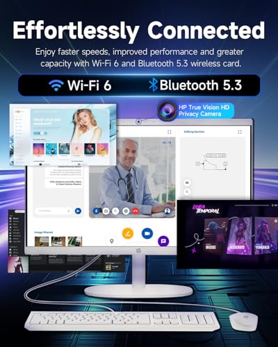 Image of HP All-in-One Desktop Computer - 21.5 inch FHD Anti-Glare Display, Intel Celeron J4025, 32GB RAM 1TB SSD, Wired Mouse & Keyboard, for Students & Business, Wi-Fi 6, Windows 11 Pro, w /Accessories