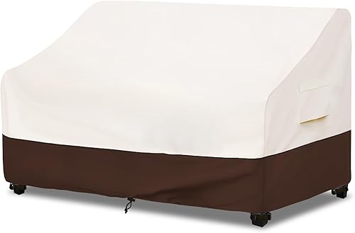 Bitubi Funda impermeable para sofá de patio, funda de sofá resistente de 3 plazas para exteriores, tamaño de hasta 76 pulgadas de ancho x 32.5