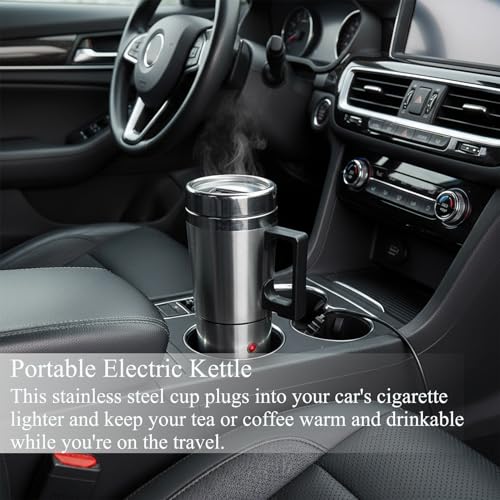Taza eléctrica para auto 12V 300ml acero inox miniatura 2