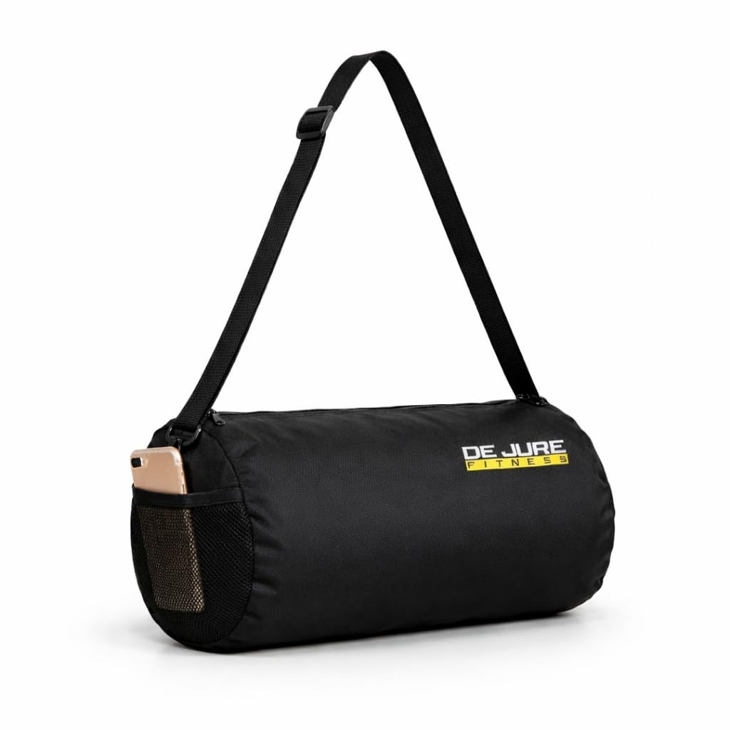 Basic Duffle Bag | 11L Small Gym Tote for Travel, Sports & Weekend Use | Water-Resistant Polyester with Adjustable Shoulder Strap & Mesh Pocket - Black-image-41