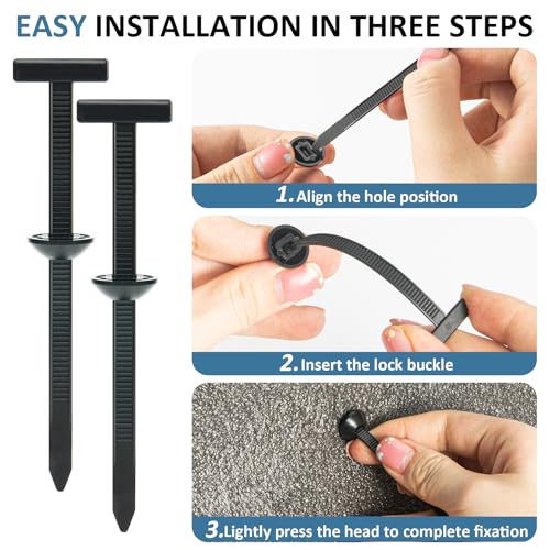 50PCS Nylon Universal Cable Tie Buckle, Self-Locking Retainer Fasteners, Cable Tie Buckle Zip Tie For Bumper Fender License Plate Plastic Panels, Zip Tie Buckles Substitutable Fender Clips ZKENIRD - Image 7