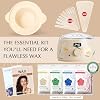 KOTAMU Waxing Kit for Women & Men, Wax Warmer for Hair Removal, Digital Wax Kit with Silicone Pot,Ideal for Face Eyebrow Arm Legs Armpit &Sensitive Skin, Bloomy Waxing Machine for Home Salon Use