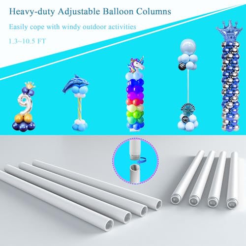 Balloon Arch Stand, 7.5ft Large Round Backdrop Frame, Adjustable Half Circle Arch, 2 set Reusable Metal Ballon Column Kit with Base 3IN1 for Birthday, Wedding, Graduation, Shower Party - Image 7
