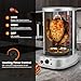 Flexzion Vertical Rotisserie Oven Grill - Countertop Shawarma Machine Kebab Electric Cooker Rotating Oven, Stainless Steel Roaster w/Bake Ware Kebob Skewers Stain Resistant Rotisserie Machine