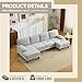 VINGLI 110' U-Shaped Sectional Couch with Two Chaise, Affordable Small Sofa with 4 Seats, Chenille Fabric Comfy Couches for Living Room, Light Grey