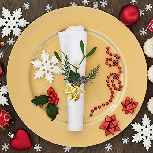 Hotop Leaf Napkin Ring Set Thanksgiving Napkin Ring Holders Bridal Vintage Napkin Band Adornment Dining Table Ring For Wedding Christmas Holidays Dinner Decor (Gold, 50 Pieces) #TOP2