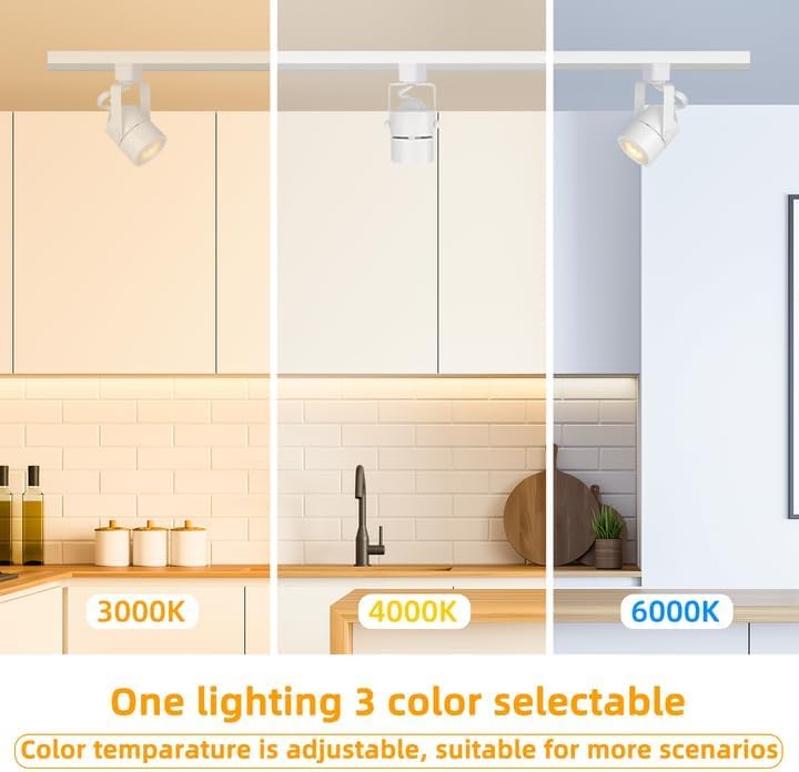 Image of 24PCS GU10 Track Lights, 3CCT Dimmable Plug in, 26.2FT Rails | GU10 LED ceiling spotlights feature replaceable bulbs, 3CCT adjustable and dimmable function with 26.2FT track rails, perfect