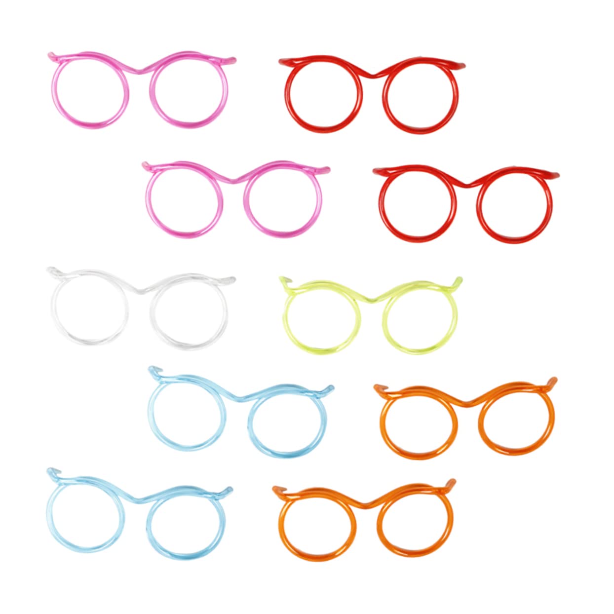 Alipis 10pcs Glasses Straw Party Favors Long Straws Drinking Straws Glasses Shaped Straw Plastic Straws for Drinking Funny Straws for Crazy Straws for Reusable
