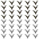 diyhub 40Pcs Deer Head Charms Pendant, 2 Colors Vintage Alloy Deer Jewelry Charms for Jewelry Making, DIY Crafts