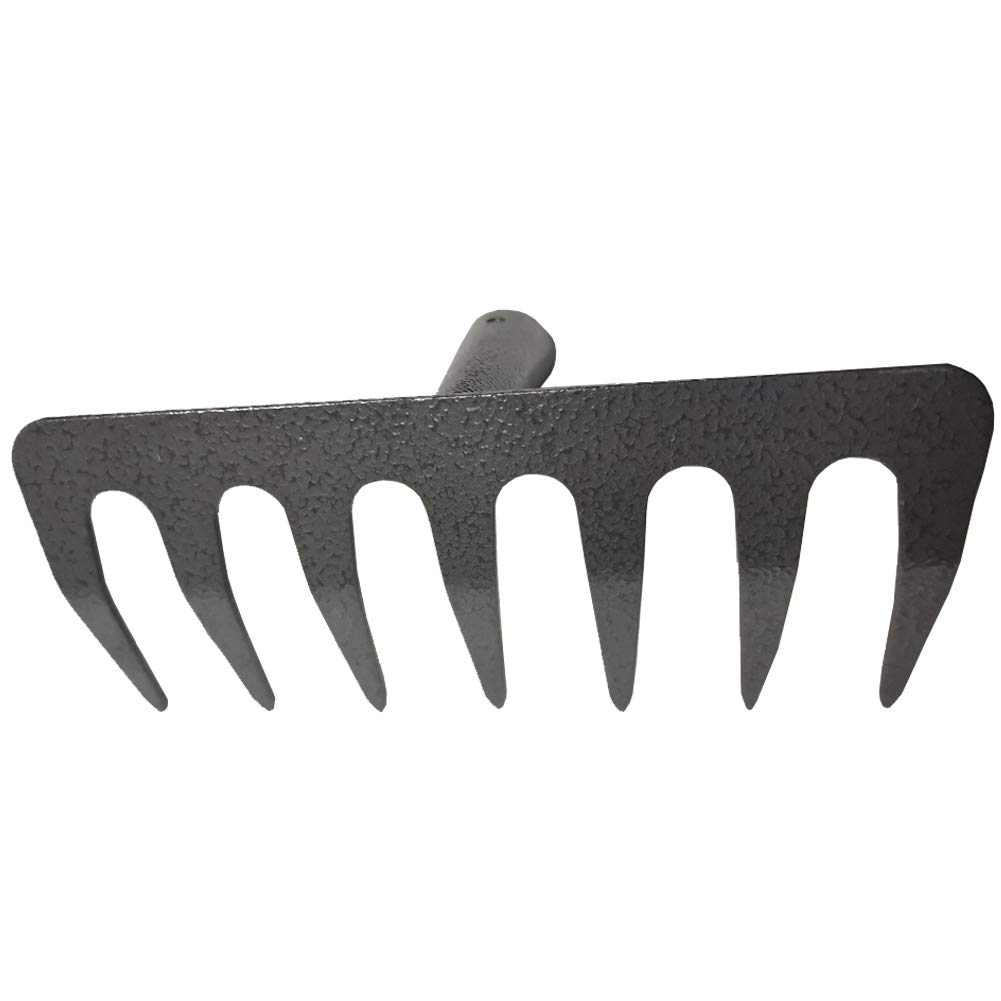 Photo 1 of 7-Tine Steel Head Garden Rake Head Without Handle Kids Garden Hard Rake Head Only (Red)