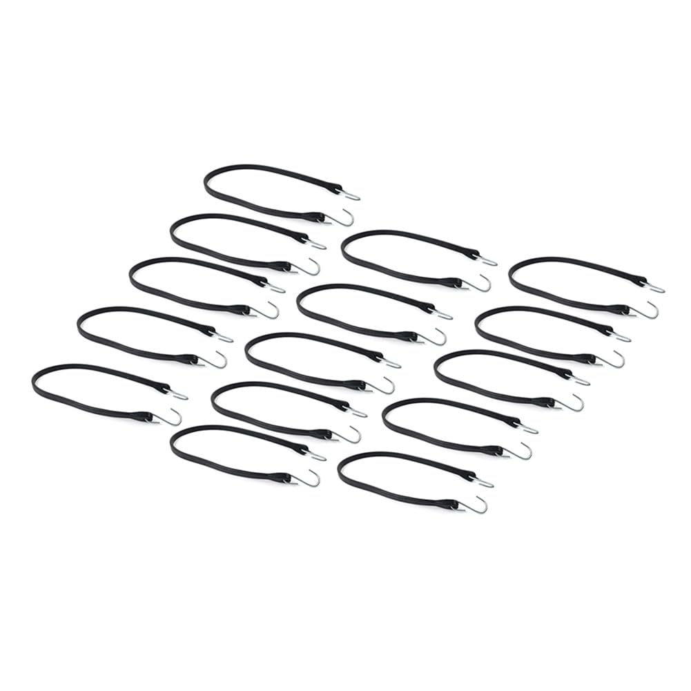 LR073535 Tendeurs élastiques avec crochets 31" Sangles d'arrimage en caoutchouc robustes pour bâches d'extérieur 15 pièces Pour fermes, camping-cars, véhicules, motos noi