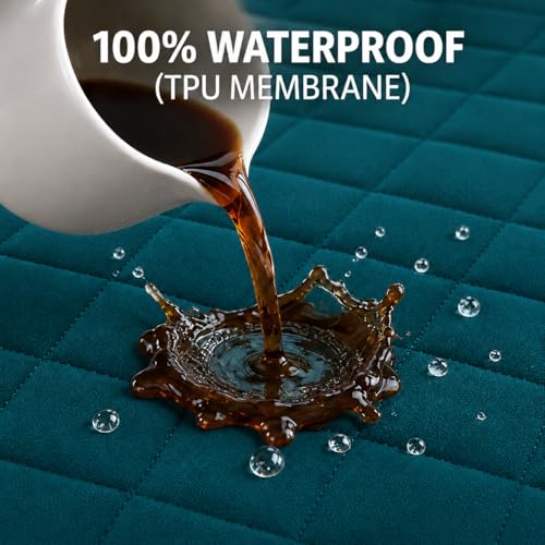 Image of RESTIFY 100% Waterproof Quilted Queen Size Mattress Protector 72x60 Inch 6x5 Ft Fits Upto 10 Inch Mattress | Premium Cotton Breathable Bed Protector | Mattress Cover for Double Bed |Teal