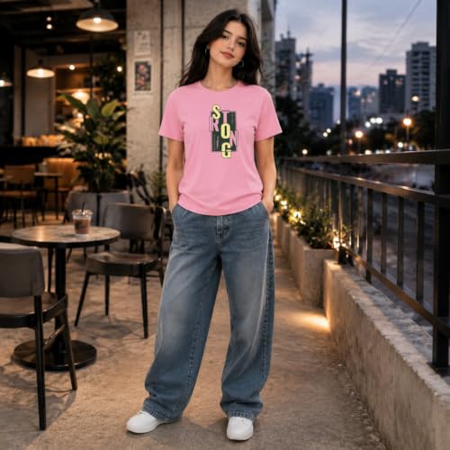 Image of Amazon Brand - INKAST Women Graphic Printed T-Shirt | Round Neck | Regular Fit | (Cotton Blend)