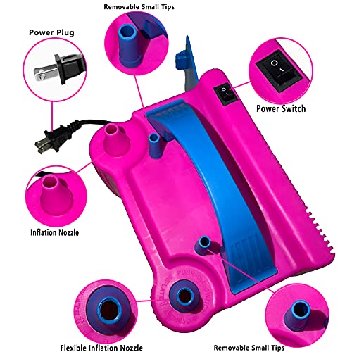 Balloon Pump,226 Pcs Tifunmysi Electric Balloon Pump Kit,Balloon Inflator 600W Balloon Air Pump Portable Dual Nozzles Balloon Machine With 190 Balloons For Party Wedding Birthday Festival Decoration #TOP2