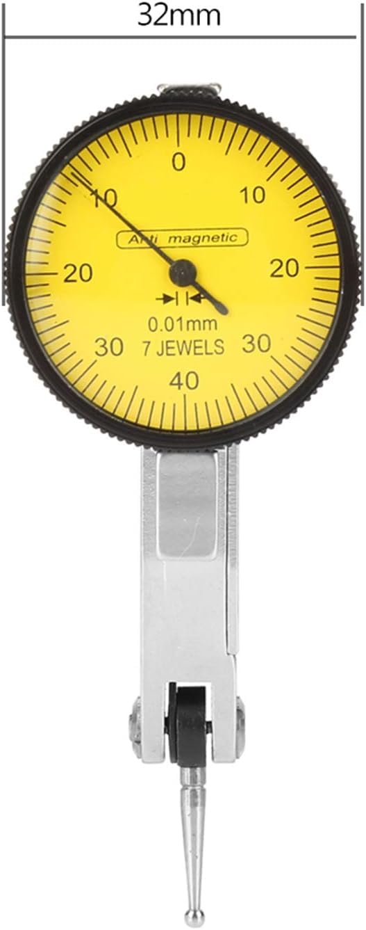 Indicateur de Test Cadran Jauge, Comparateur de Précision, Indicateur de Cadran de Machiniste, 0-0,8 mm DTI avec Base Magnétique, Mesure de pièce, Calibrage D'équipement, Précision de 0,01 mm