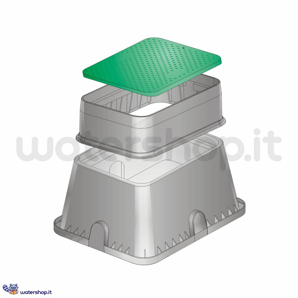 Pozzetto Rettangolare Per Irrigazione Interrata - 30x49.6x38 Cm