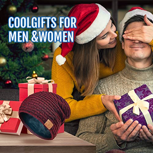 Cotop Winter Warm Headphone Beanie Hat For Women And Men, Bluetooth Music Hat Women Girl Gift Warm Beanie Hat For Running Hiking (Red) #TOP5