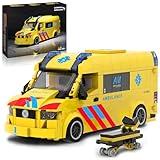 Mavo brix Set de Ambulancia para Adultos y Adolescentes 14+, 618 Piezas Modelo Avanzado de Vehículo Europeo de Emergencias, Camión de Rescate para Exhibición, Compatible con Lego