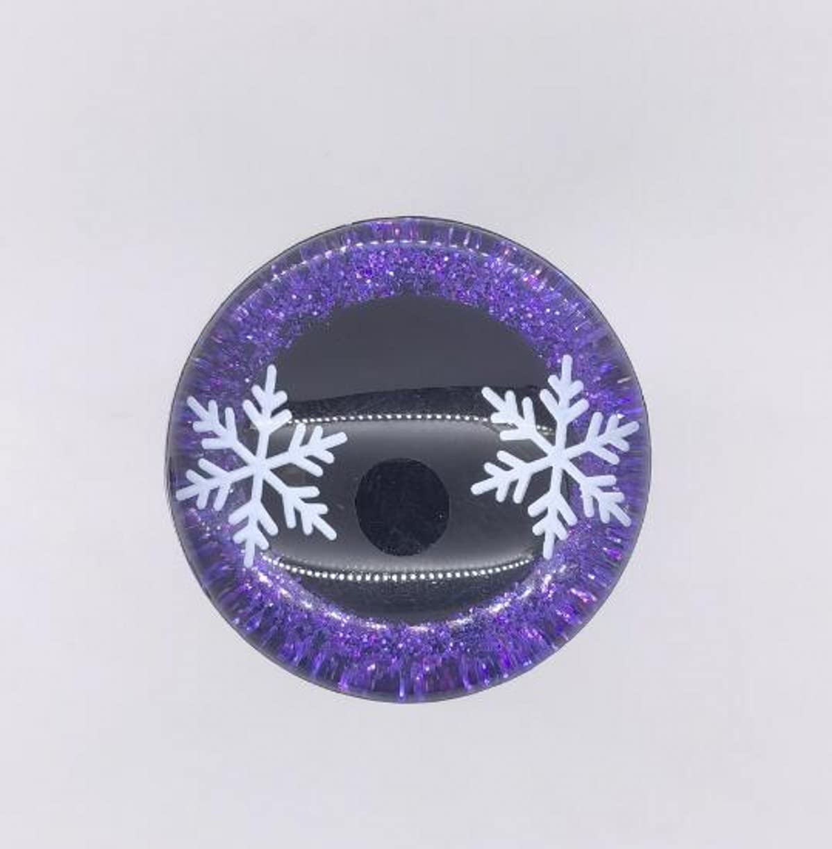 YJIUYUANQ 16mm Glitter Safety Eyes 3D Snow Eyes, Long Stem with Glitter Fabric with Washer,Purple,100 Pack