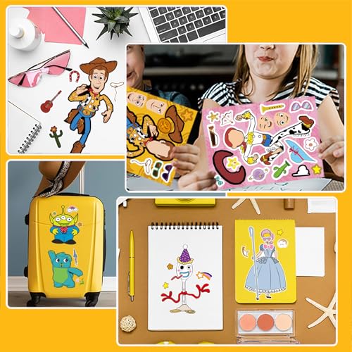 Image of 32Pcs Make a Face Toy Story Stickers, DIY Make Your Own Mix & Match Stickers with 8 Characters, Perfect for Party Favors, Classroom Rewards, Decorations & Gift Idea
