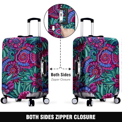 Travel Luggage Cover Suitcase Protector Scratch-Resistant Fit Not Included Suitcase Indian Patterns Ideas S-19-21in2