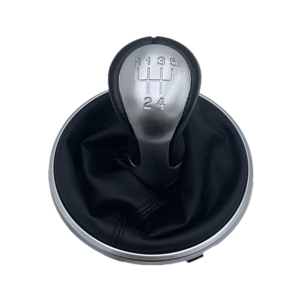 Casdsdtub Color Name: White Car Gear Shift Knob And Leather Gaiter Boot Black Or White 5 Speed Compatible With Skoda Roomster 2006 2010 And Fabia Mk2 2007 2010(Color Name: White)