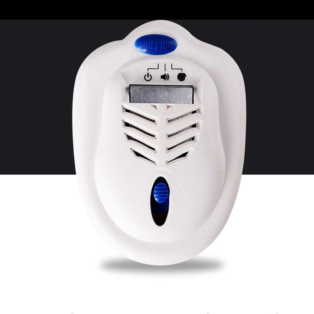 XRX Ultrasónico Repelente De Mosquitos Batería Enchufable Portátil para Exteriores Potente Deworming Electrónico Artefacto Lámpara Multifunción Blanca White