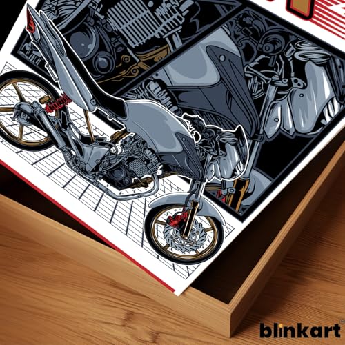 Image of BLINKART Honda Tiger (Custom) Car Posters Sticker Gift Items for Boys Room Wall Decor || Comes with Double-Sided Tape|| Decoration Bedroom Living Room Office Studio Decor | 12x18 In (A3) - CAR-289