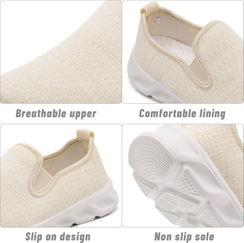 Image of Gym Shoes Women Running Tennis Walking Slip on Sneakers Workout Athletic Comfortable Fashion Sport Casual Shoe Black Size 10
