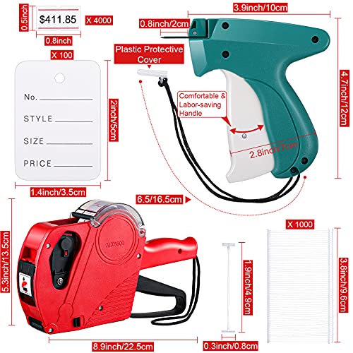 1121 Pieces Clothing Tagging Gun Retail Price Tag Gun Attacher Gun With Label Standard Barbs Metal Needles Clothing Tag For Clothes Store Warehouse Consignment Garage Yard (Classic Colors) #TOP5