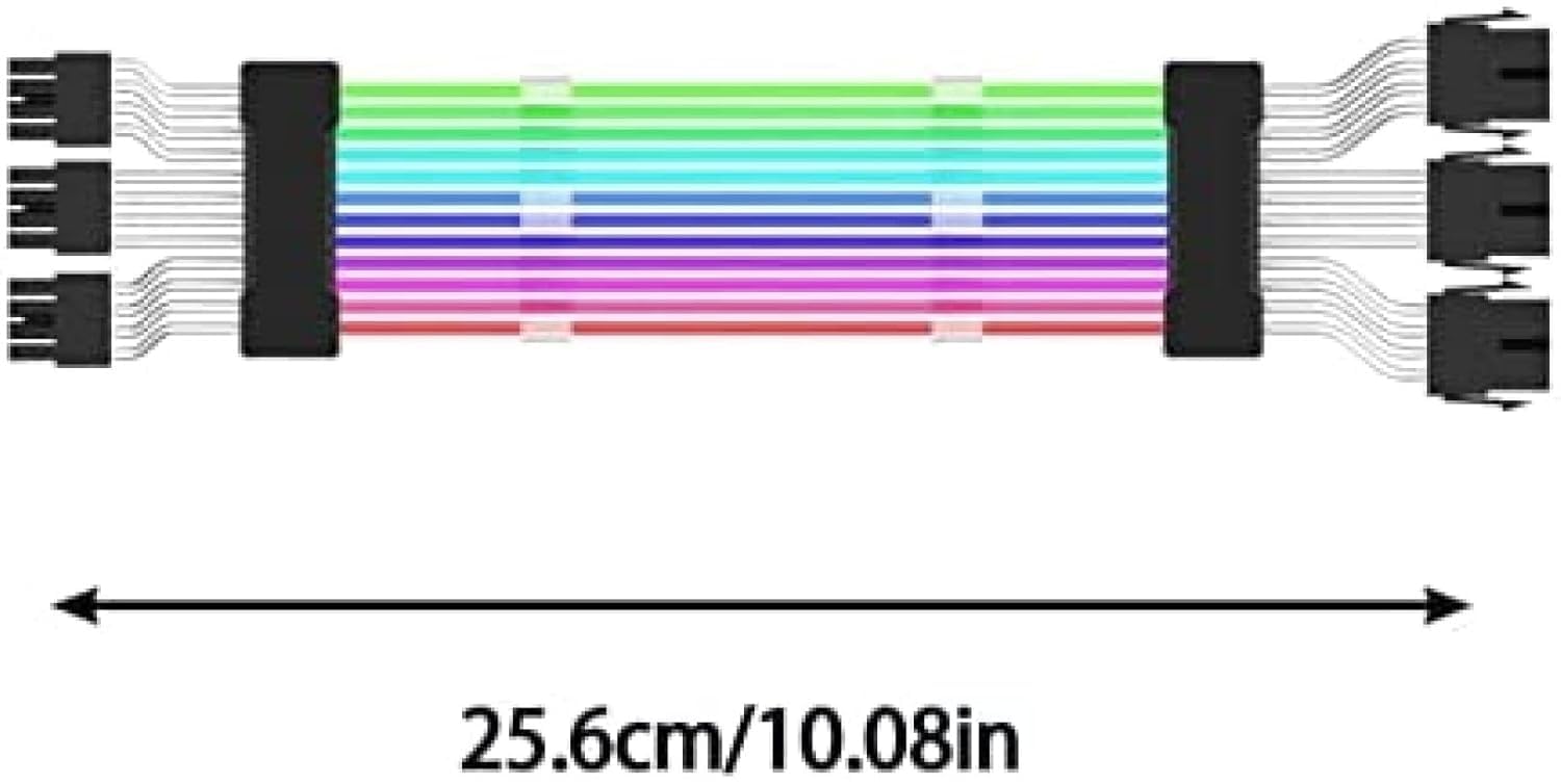 Prolunga del Cavo RGB Prolunga del Cavo Ad Alta Potenza con Componenti per modalità Colore per Il Software RGB da Tutte Le Principali Schede Madri Gestione dei Cavi, C/Graphics Card Three 8p