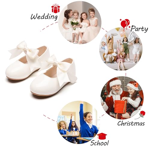 Image of PHIRAMIN Tollder Girl Dress Shoes - Little Girl Ballet Flats for Wedding Party