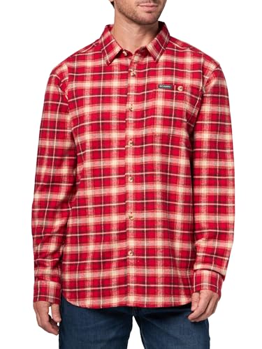 Columbia Mens Pitchstone Heavyweight Flannel II, Mountain Red Railway Tartan, X-Small - image 1