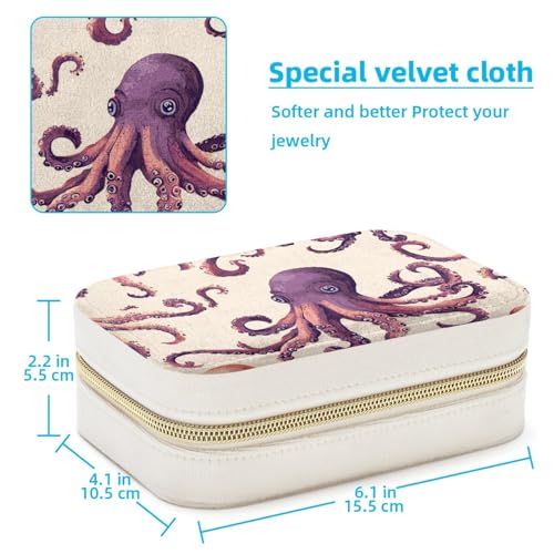 Cadeaux pour femmes boîte à bijoux motif pieuvre violette
