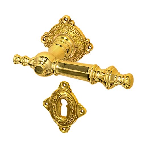 Preisvergleich Produktbild Jugendstil Rosettengarnitur "Ahaus P", Messing patiniert