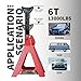6 Ton Jack Stands with Double Locking System – Heavy Duty Vehicle Support Stands for Cars, Trucks, SUVs & Vans, Reliable Automotive Lift Stands with Wide Base, Set of 2, Red