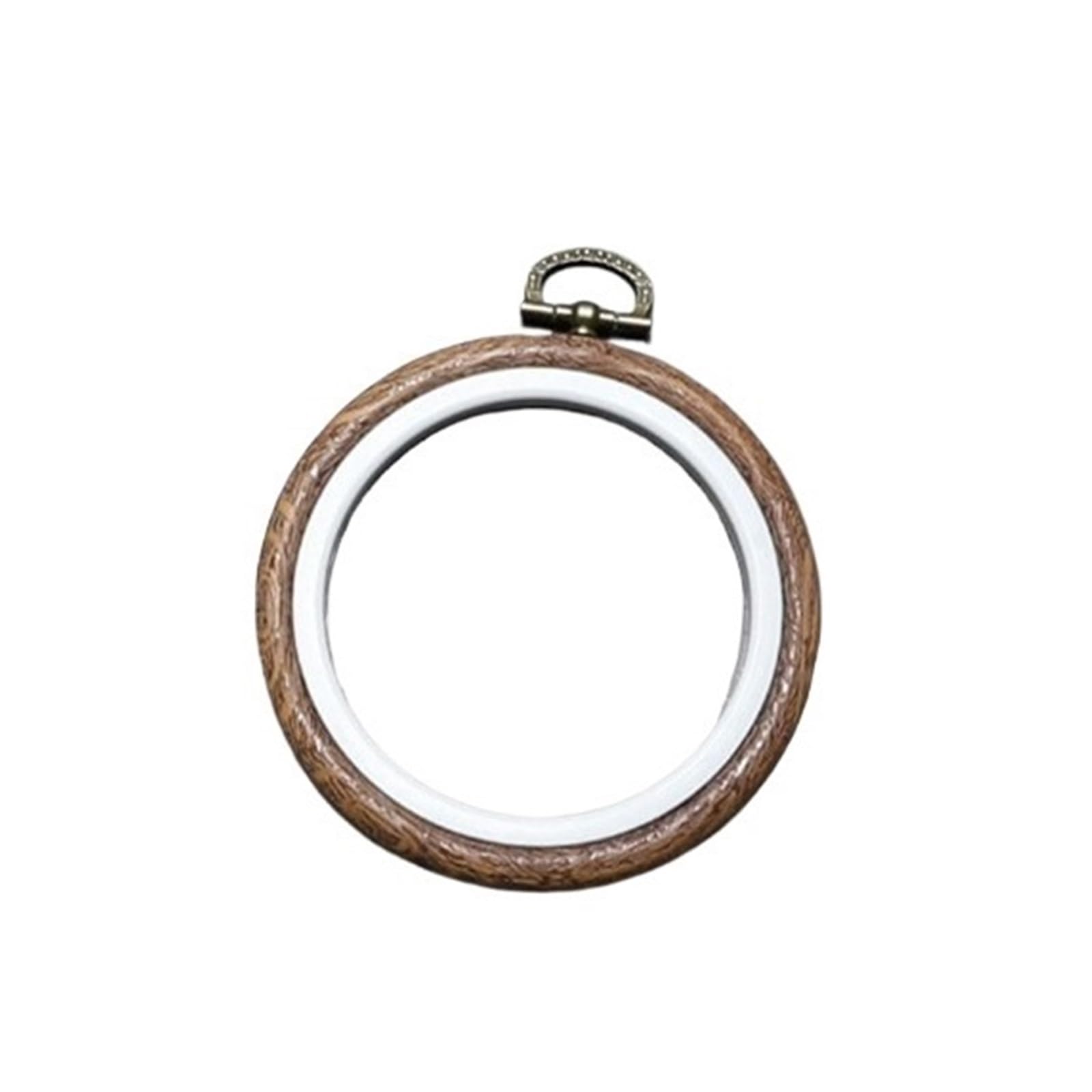 Sthoyn One Color Creative Diy Embroidery Hoops With Ring, Vintage Cross Stitch Hoop Ring, Hanging Cross Stitch Frame, Art Craft Display Frame Sewing Hoop(Circle 10.5Cm)