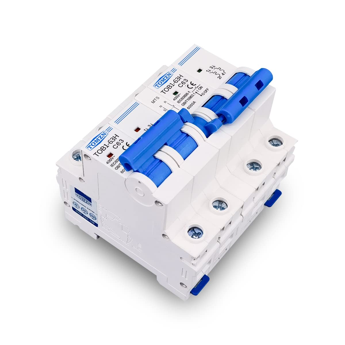 Disyuntor 2P + 2P MTS AC Interruptor de Transferencia de Transferencia Manual de Doble Potencia MCB 50HZ / 60HZ Interruptor AutomáTico MagnetotéRmico (Rated Current : 40A)